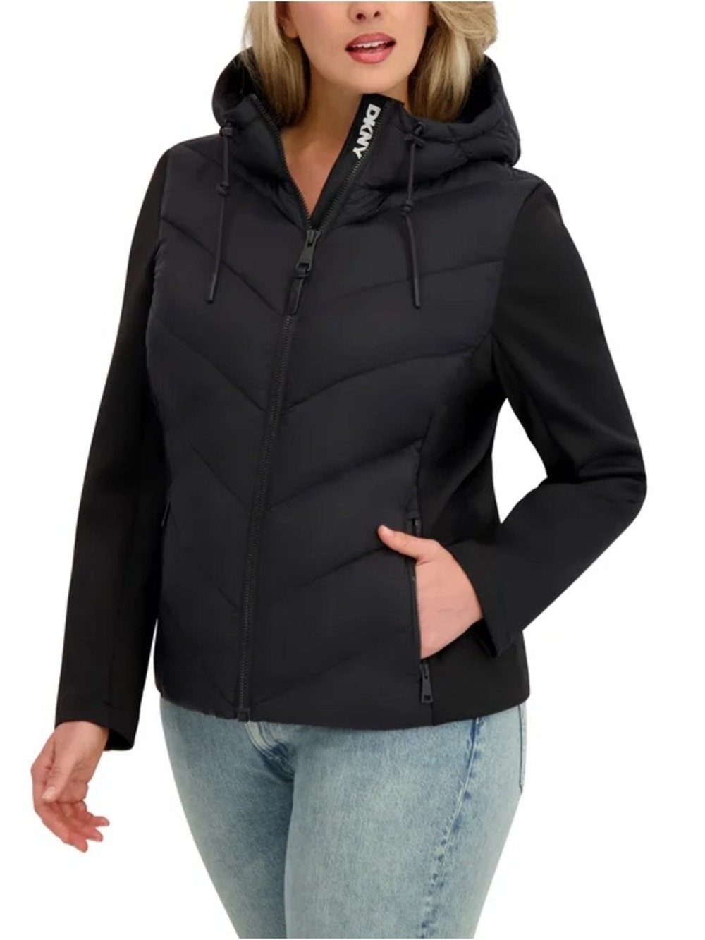 DKNY Women's Mixed Media Jacket